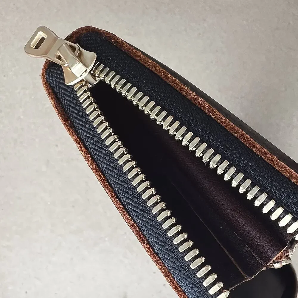 Portland Leather Goods Accordion Zip Wallet Full Grain In Grizzly MSRP $118 NWOT